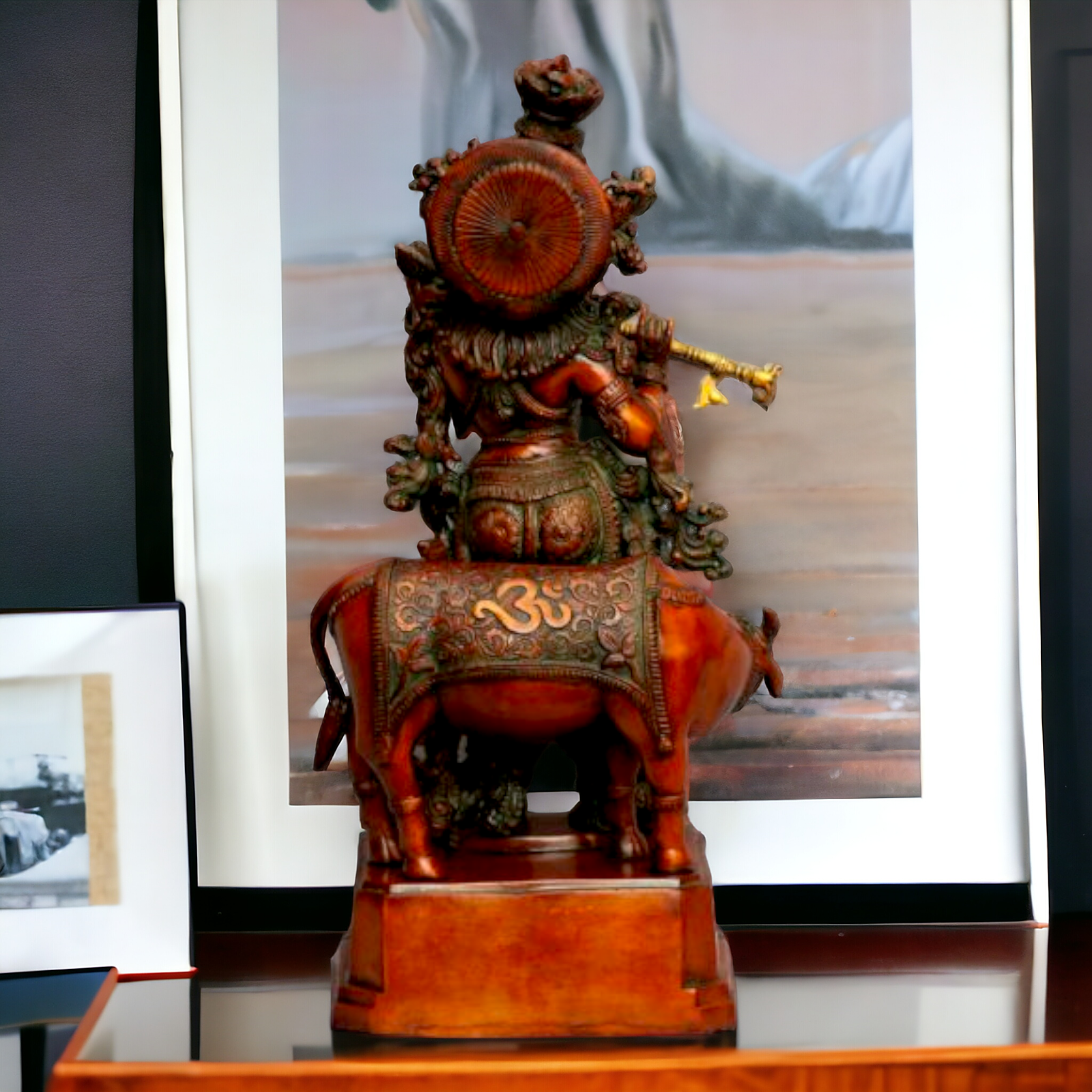 Buy Krishna with Cow Brass Statue - 28 Inches Nikuressence