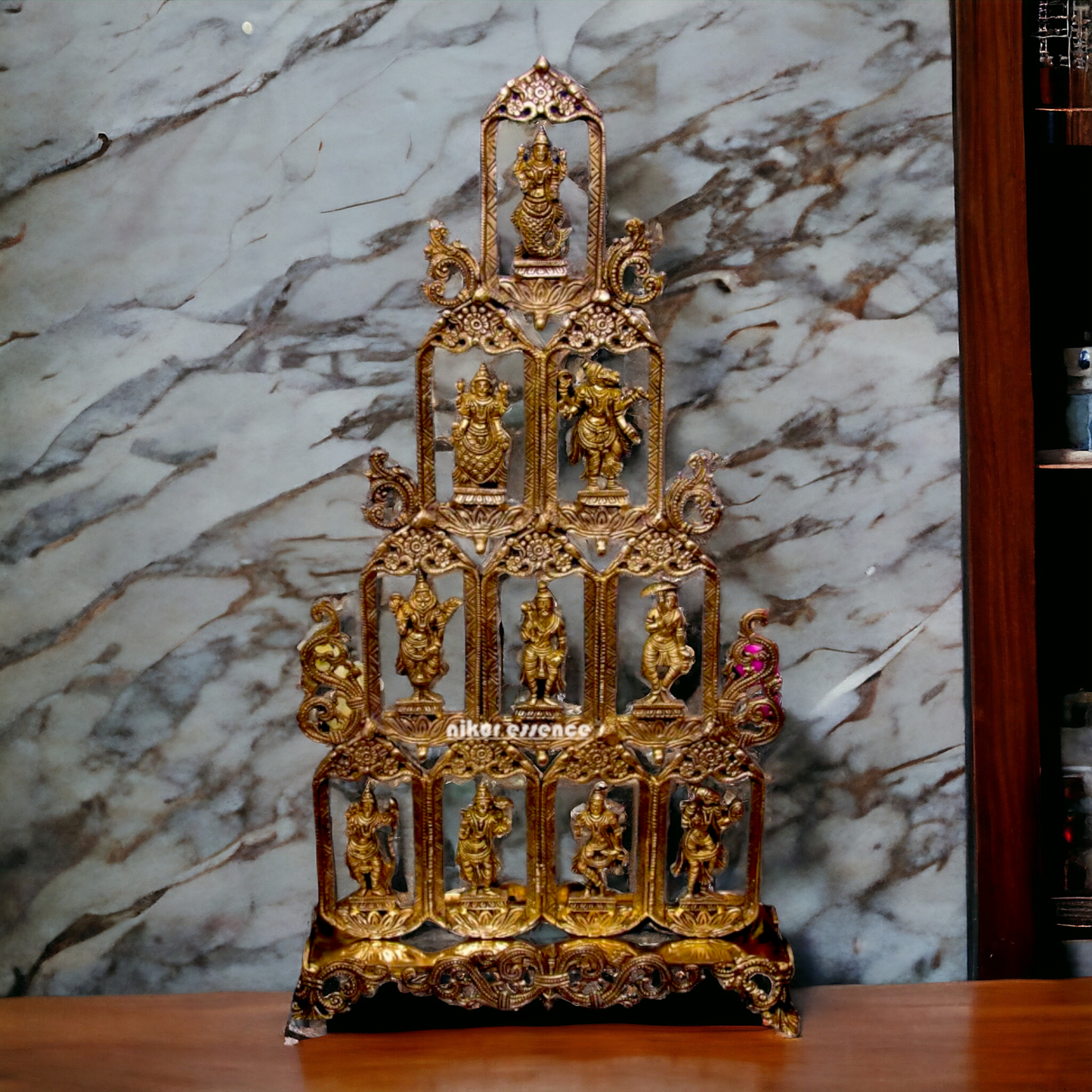 Brass Dashavatar of Vishnu Hanging Wall idol - 27 Inches Nikuressence