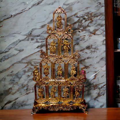 Brass Dashavatar of Vishnu Hanging Wall idol - 27 Inches Nikuressence