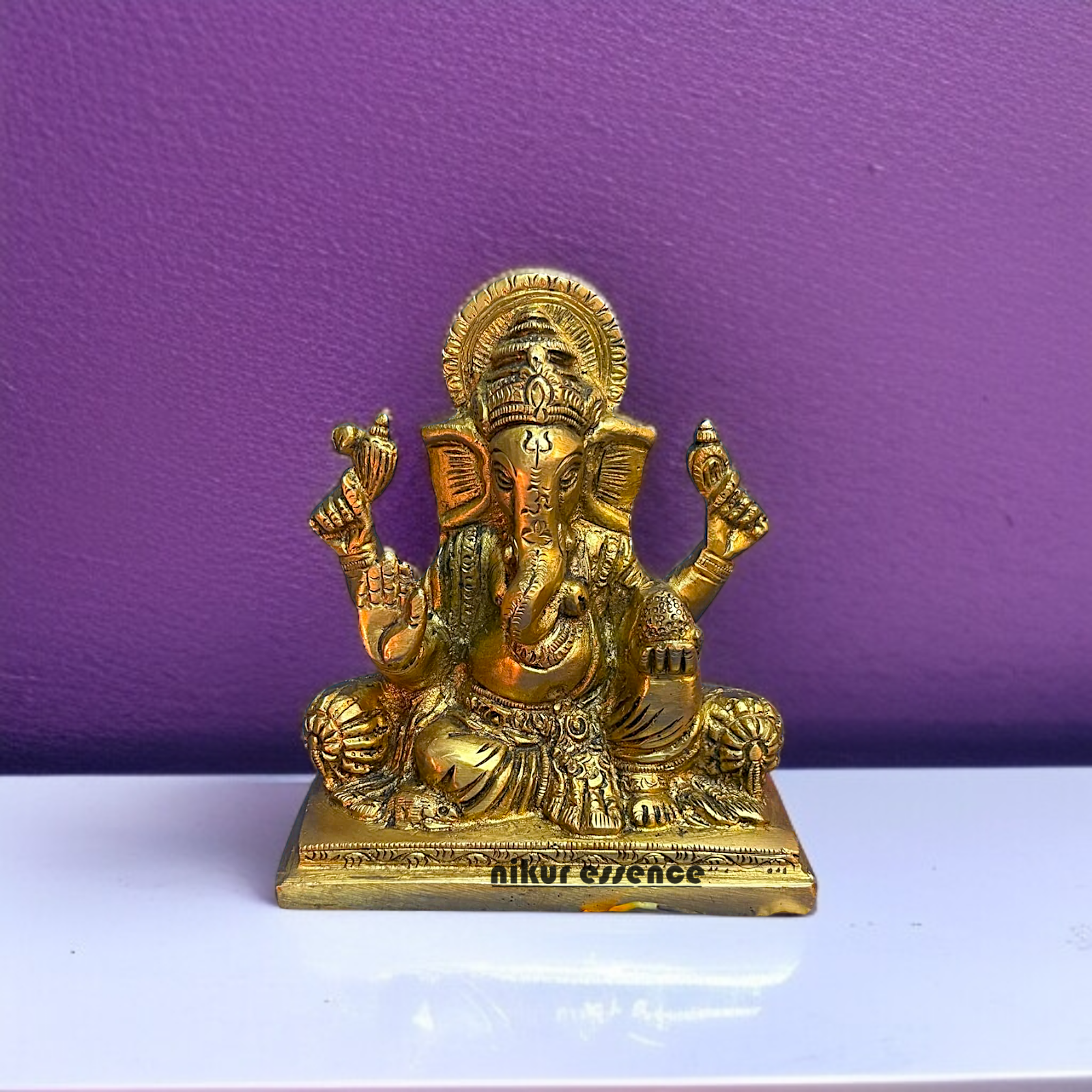 Shop Ganesha Ganpati blessing Solid brass statue - 5 inches Nikuressence