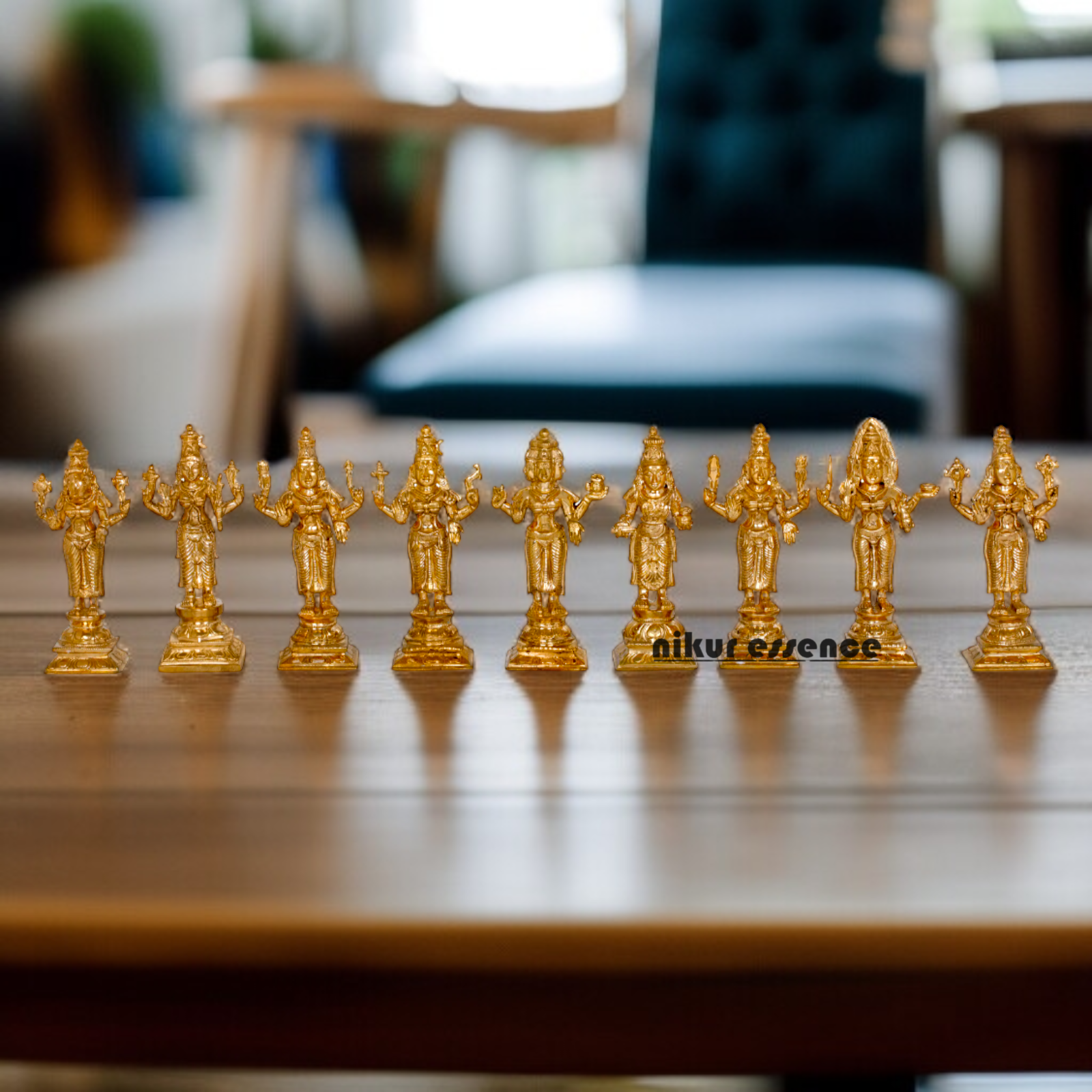 Nava Kannigal Devi nine South India river Devi Panchaloha idol - 6 Inches Nikuressence