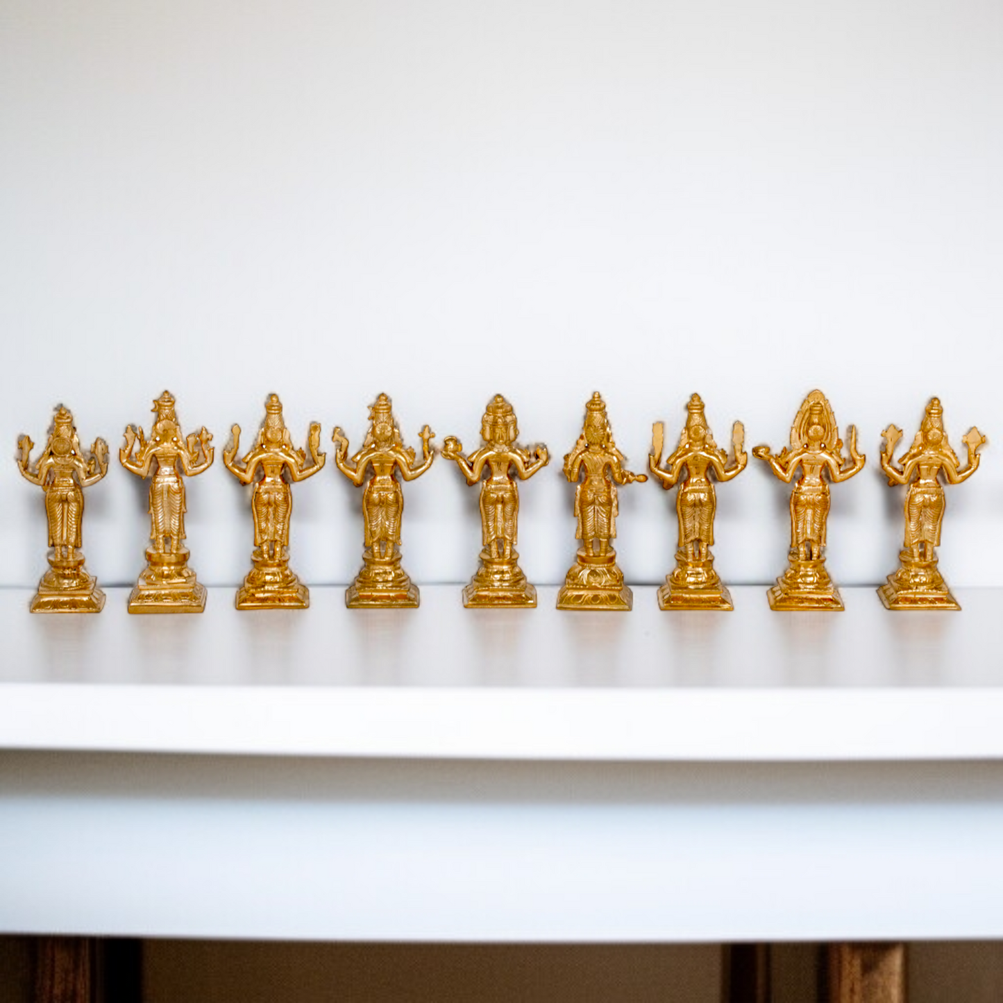 Nava Kannigal Devi nine South India river Devi Panchaloha idol - 6 Inches Nikuressence