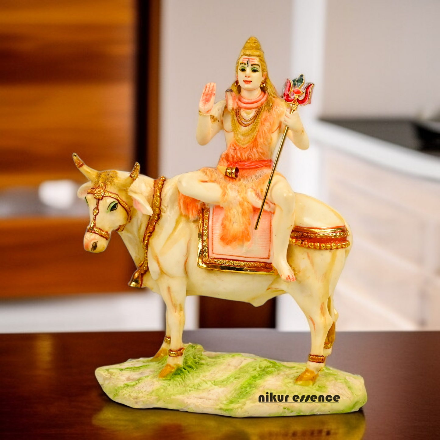 Buy Shiva with nandi Statue-11 inch Cultured Marble Nikuressence