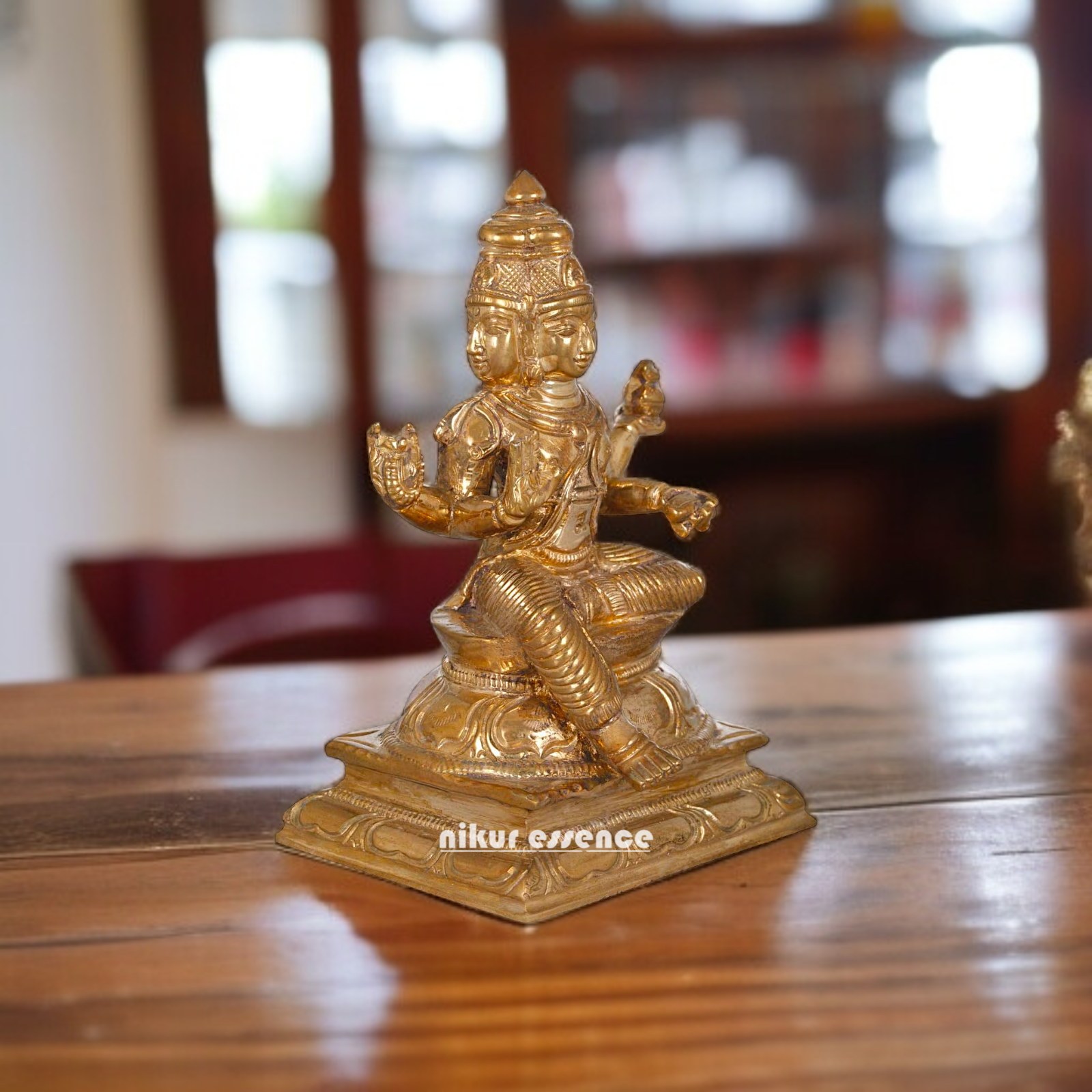 Lord Four Head Brahma ji Seated with Blessing Panchaloha idol - 4.70 inches Nikuressence