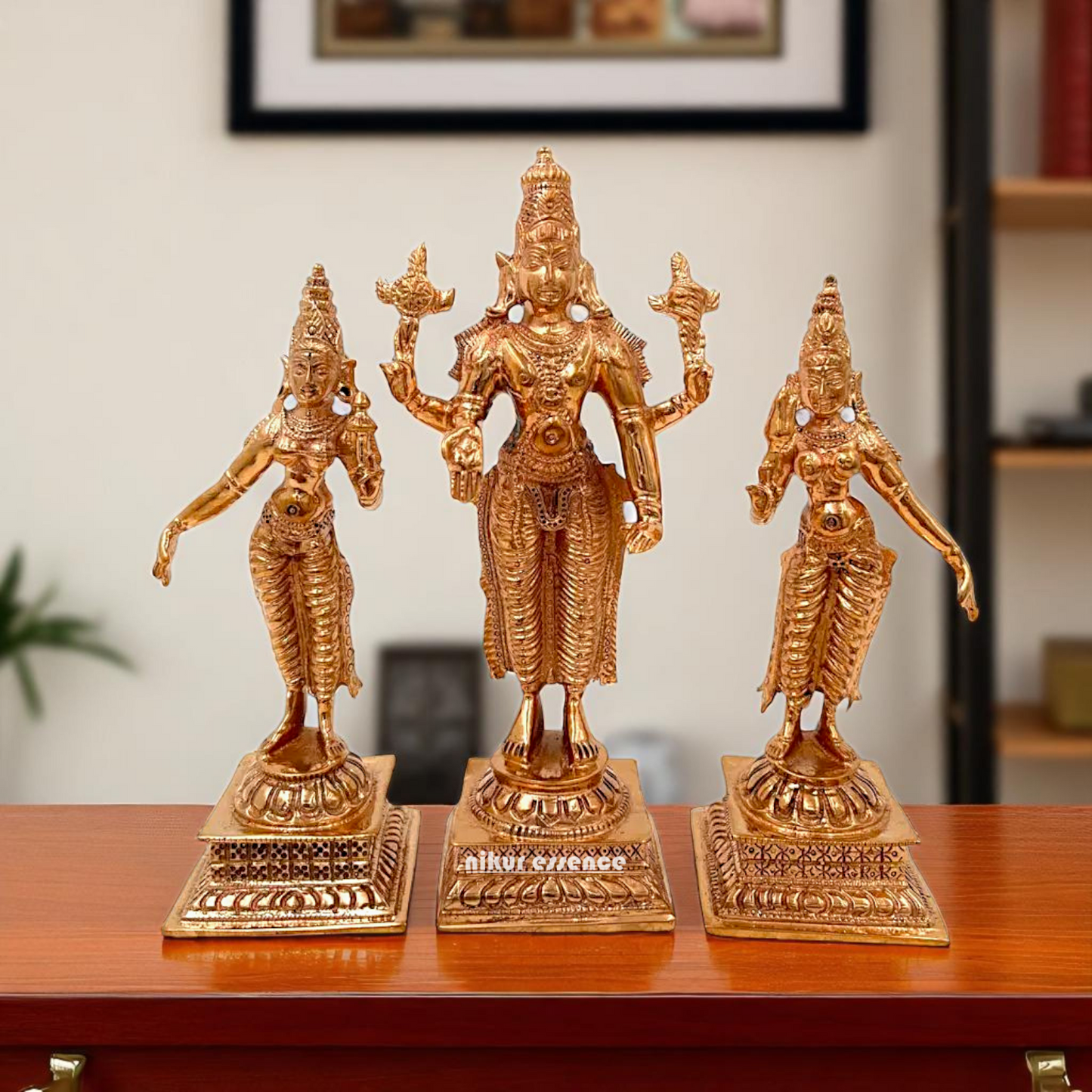 panchaloha vishnu sridevi bhudevi standing statue 6.5 inches Nikuressence