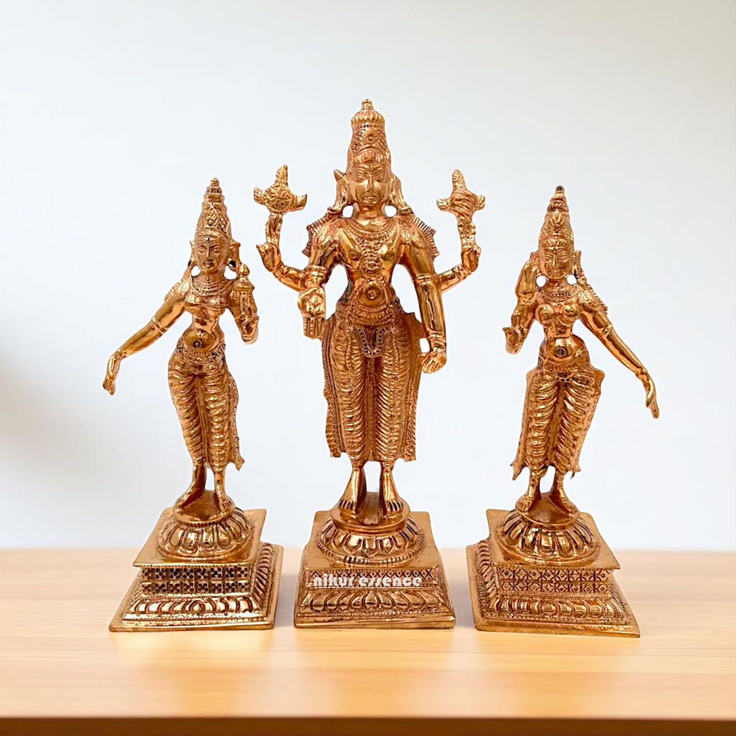 panchaloha vishnu sridevi bhudevi standing statue 6.5 inches Nikuressence
