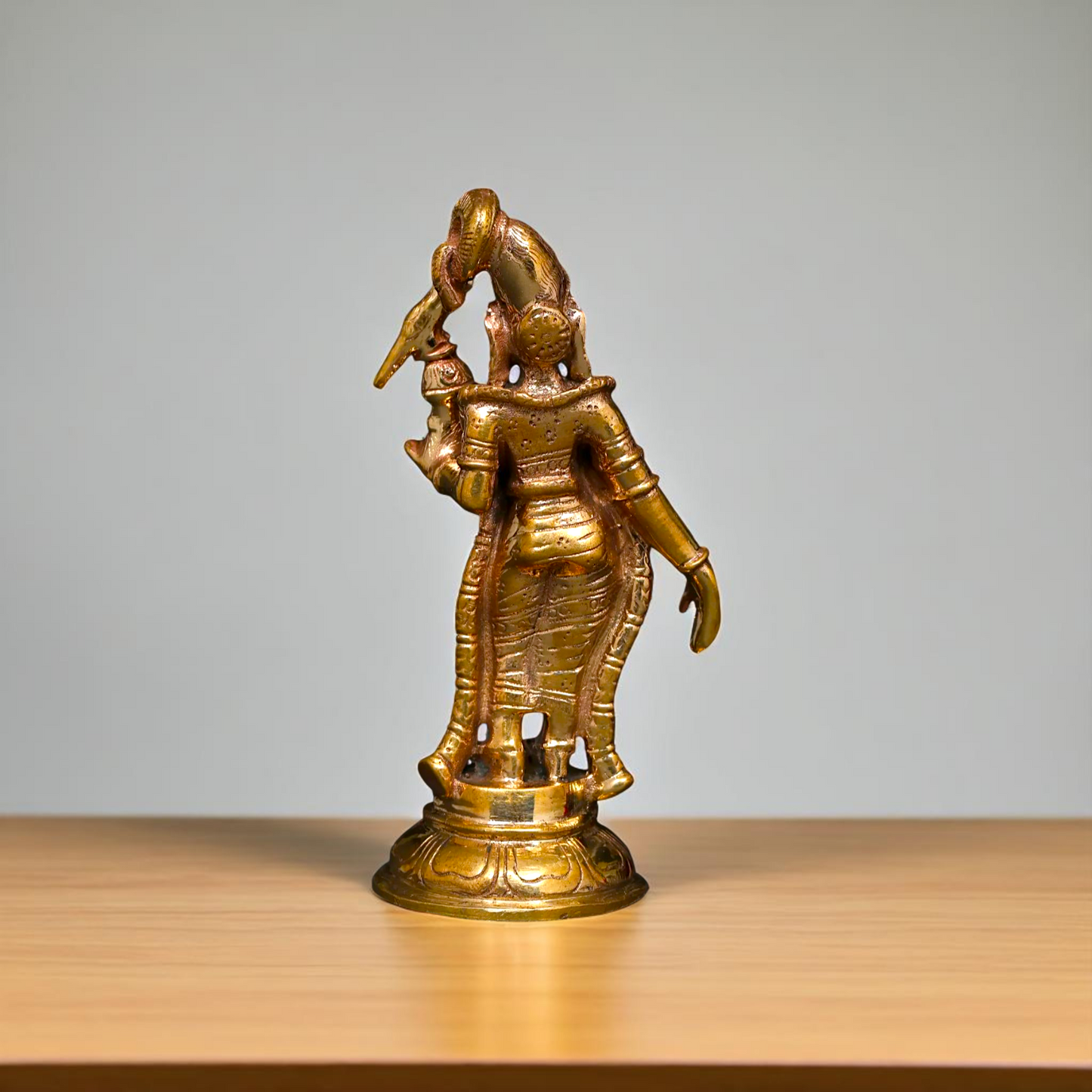 Goddess Apsara Andal Standing with parrot Panchaloha idol - 3 Inches Nikuressence