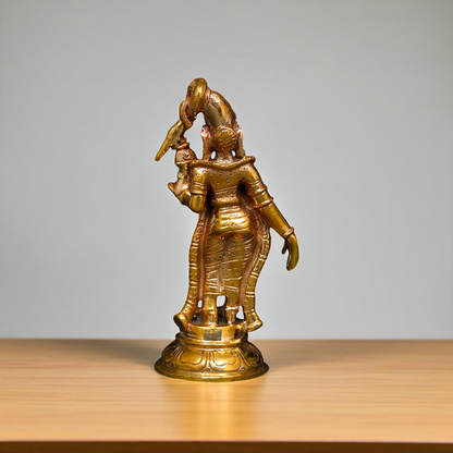 Goddess Apsara Andal Standing with parrot Panchaloha idol - 3 Inches Nikuressence