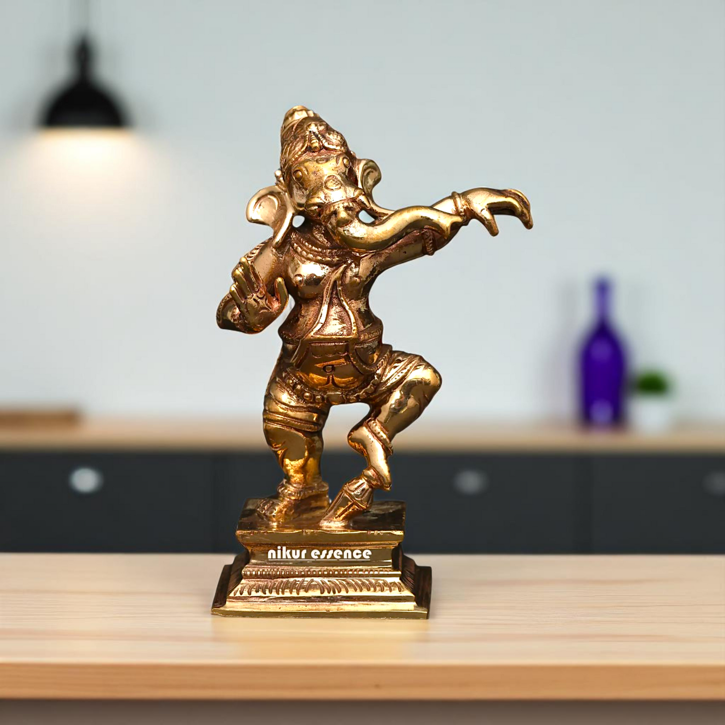 Lord Vinayaka Ganesha Dancing Bronze/Panchaloha idol - 3 Inches Nikuressence