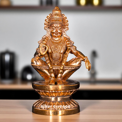 Lord Ayyappan Murugan swamy seated with Blessing Bronze/Panchaloha statue - 3 Inches Nikuressence