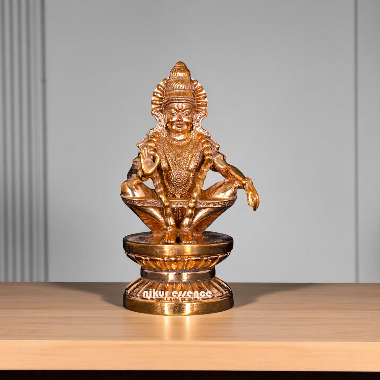 Lord Ayyappan Murugan swamy seated with Blessing Bronze/Panchaloha statue - 3 Inches Nikuressence