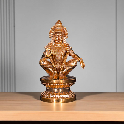 Lord Ayyappan Murugan swamy seated with Blessing Bronze/Panchaloha statue - 3 Inches Nikuressence