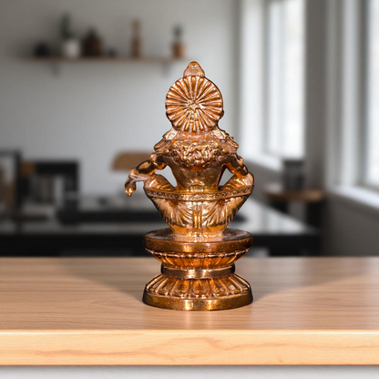 Lord Ayyappan Murugan swamy seated with Blessing Bronze/Panchaloha statue - 3 Inches Nikuressence