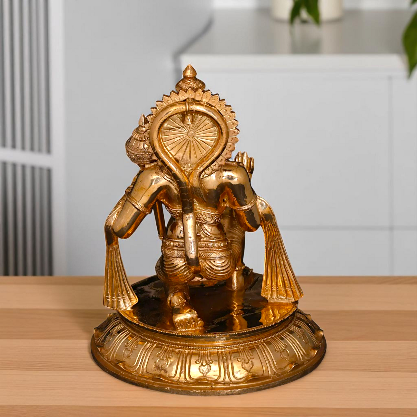 Hanuman ji seated with Blessing hold mace Bronze/Panchaloha idol - 14 Inches Nikuressence