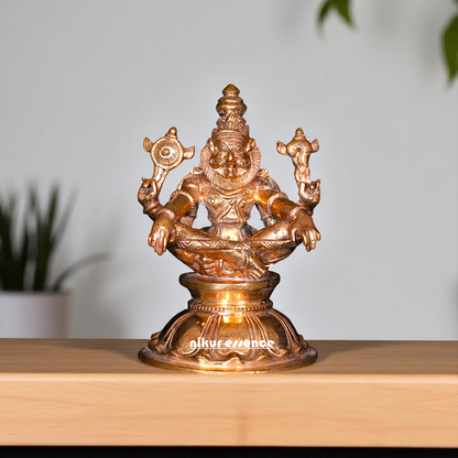 Lord Vishnu's Narasimha Seated on yoga mudra Panchaloha idol - 3 Inches Nikuressence