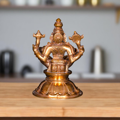 Lord Vishnu's Narasimha Seated on yoga mudra Panchaloha idol - 3 Inches Nikuressence