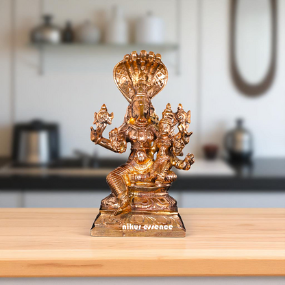 Lord Vishnu Hayagriva with Lakshmi with sheshnag Bronze/Panchaloha idol - 3 Inches Nikuressence