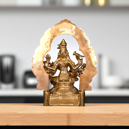 Bronze/Panchaloha Matangi seated with Playing Veena idol - 6 Inches Nikuressence