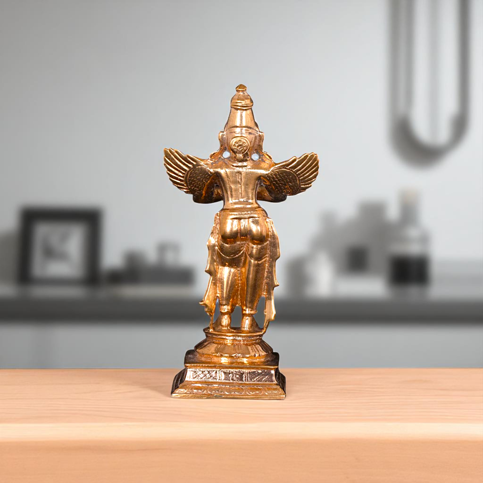 Bronze/Panchaloha Garuda Dev standing with namsakar pose statue - 4 Inches Nikuressence