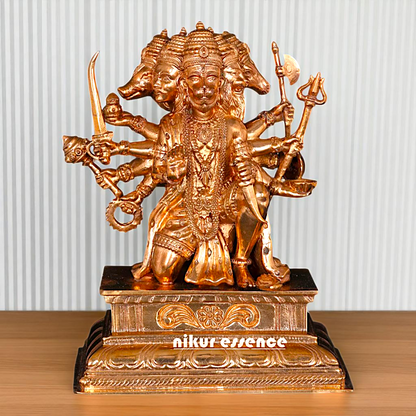 Panchmukhi Hanuman ji seated Bronze/Panchaloha idol - 5 Inches Nikuressence
