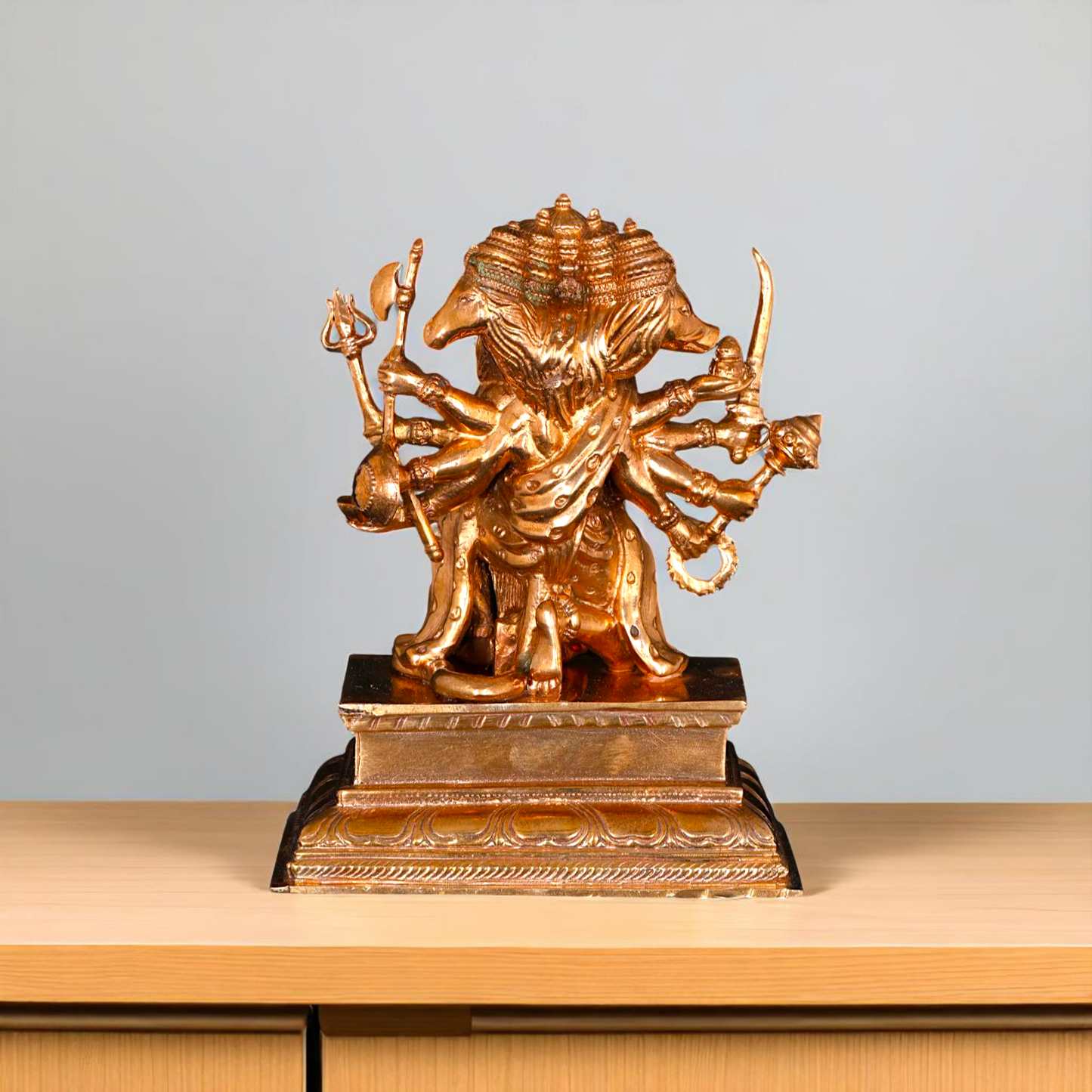 Panchmukhi Hanuman ji seated Bronze/Panchaloha idol - 5 Inches Nikuressence