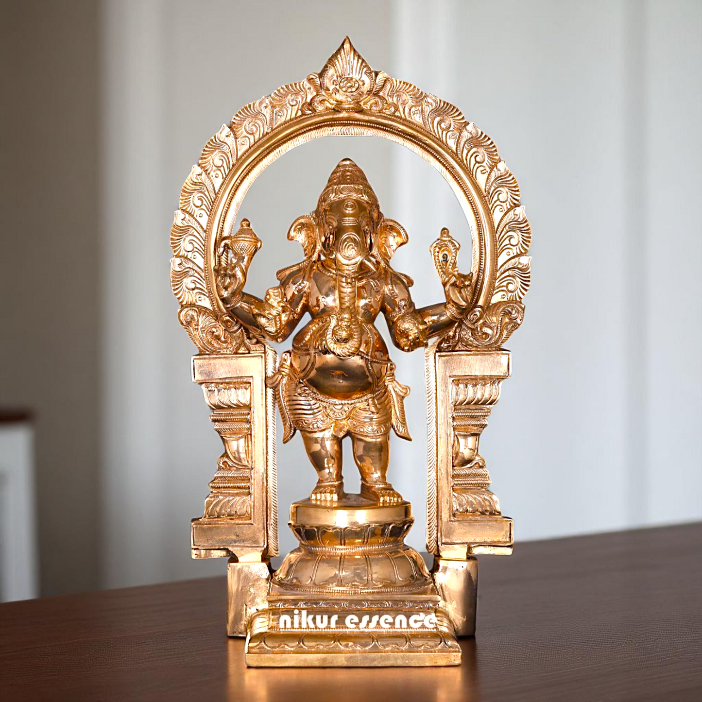 Ganesha Standing with blessing Bronze/Panchaloha idol - 16 inches Nikuressence