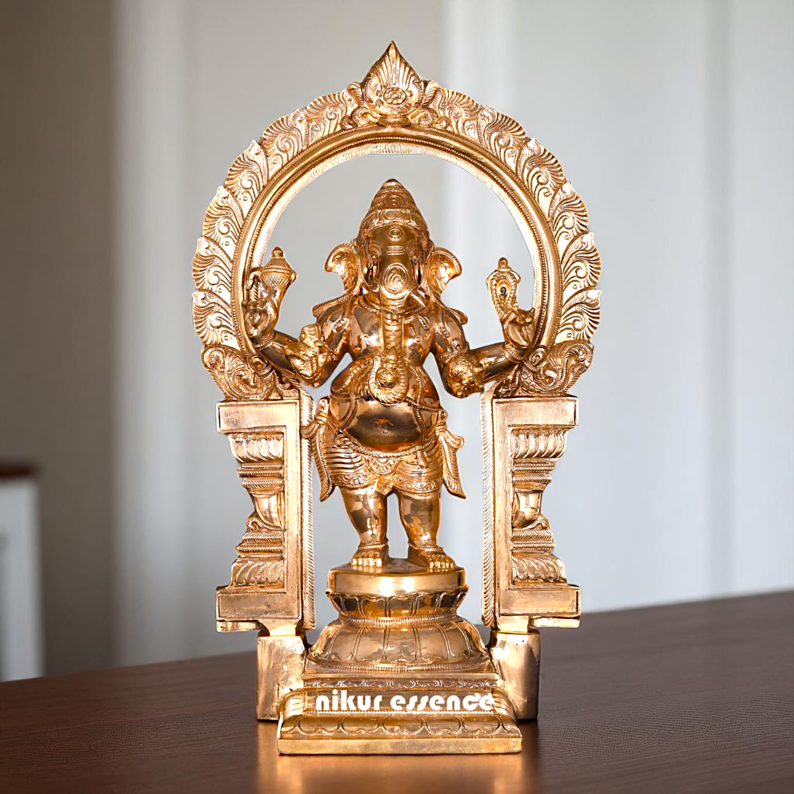 Ganesha Standing with blessing Bronze/Panchaloha idol - 16 inches Nikuressence