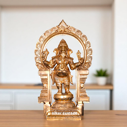 Ganesha Standing with blessing Bronze/Panchaloha idol - 16 inches Nikuressence