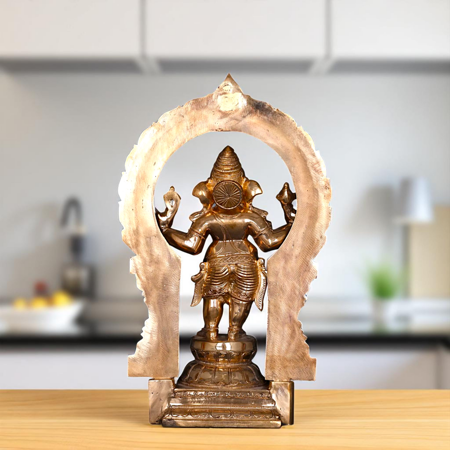 Ganesha Standing with blessing Bronze/Panchaloha idol - 16 inches Nikuressence
