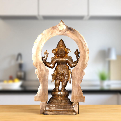 Ganesha Standing with blessing Bronze/Panchaloha idol - 16 inches Nikuressence