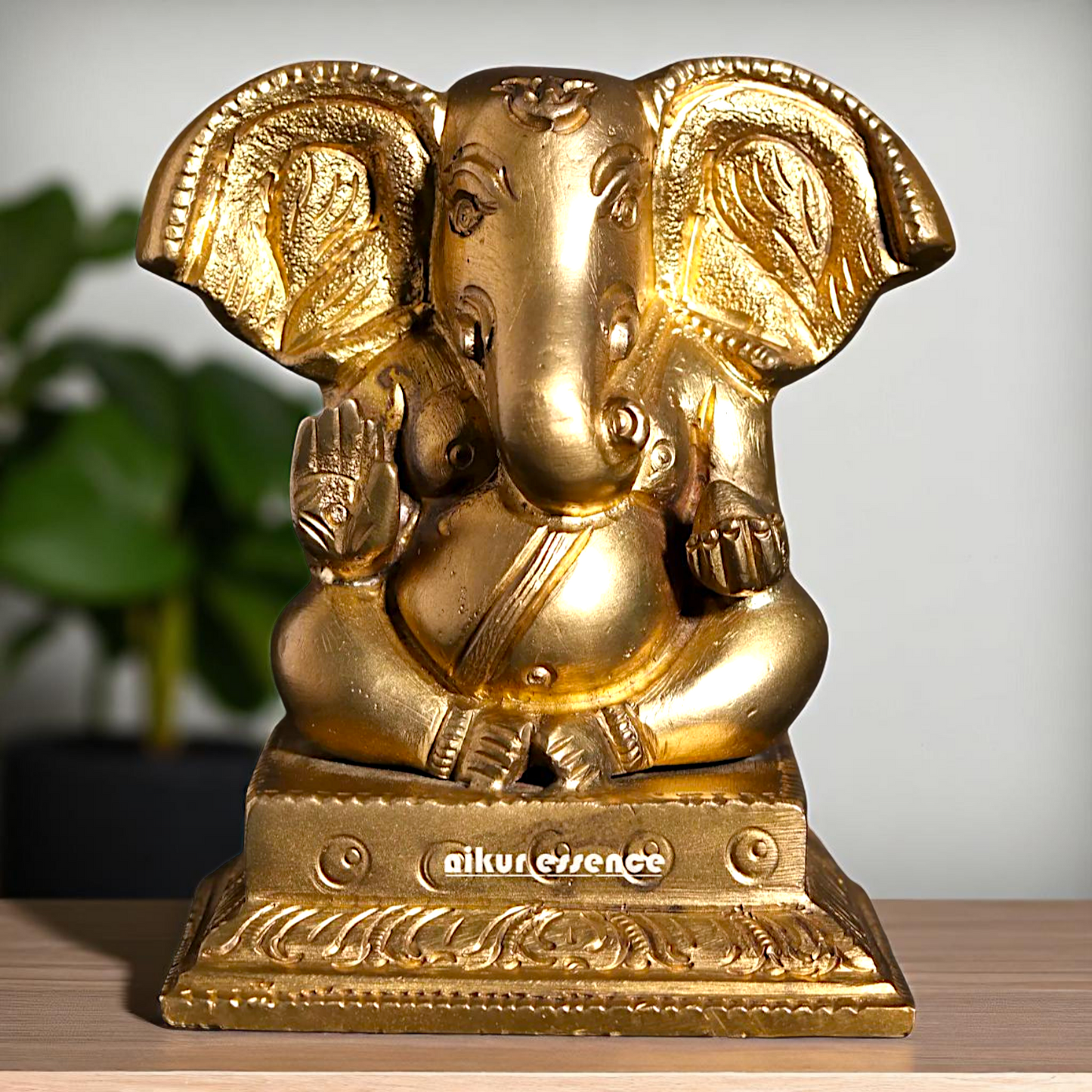 Bronze/Panchaloha Ganesha Ganpati seated with Blessing statue - 3 Inches Nikuressence