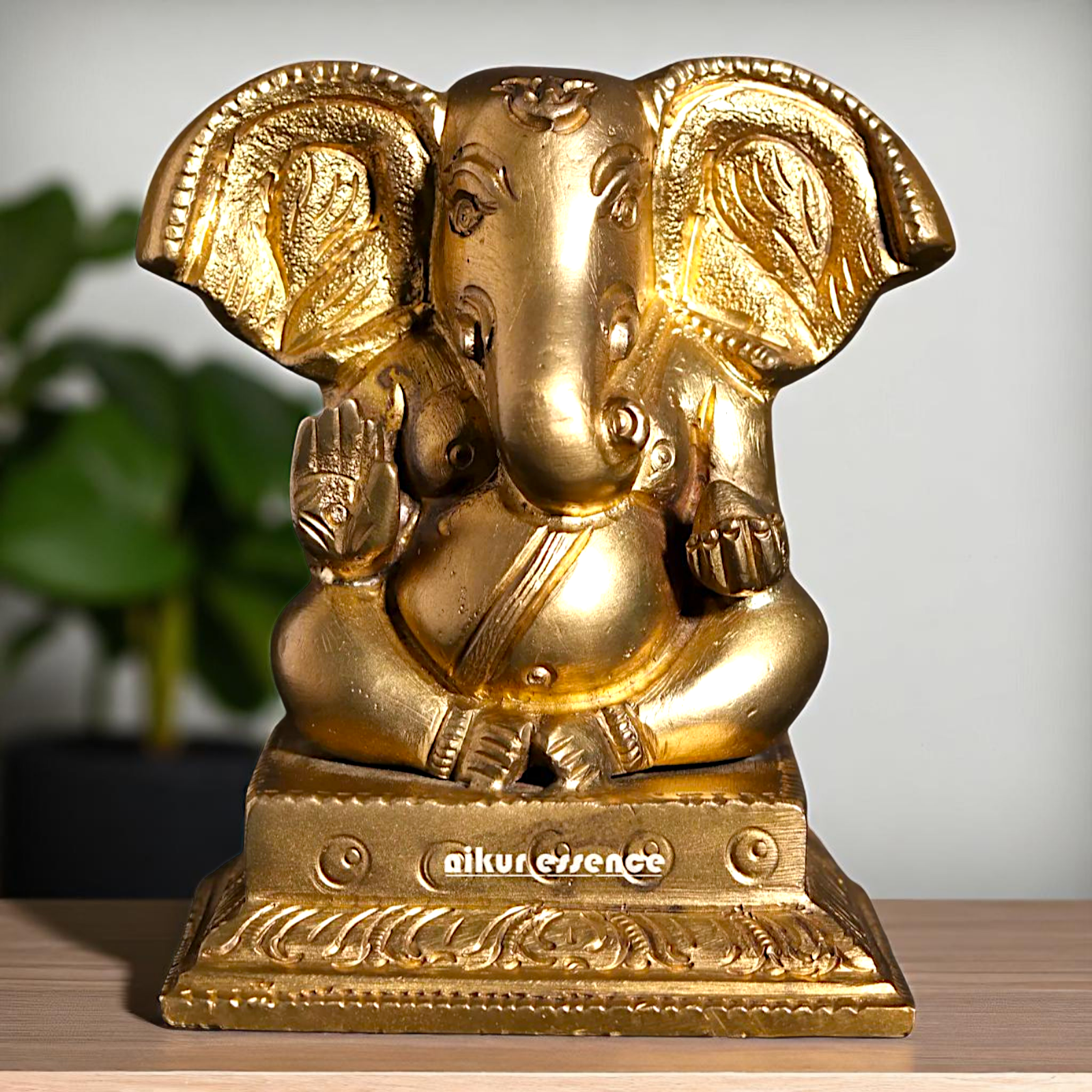 Bronze/Panchaloha Ganesha Ganpati seated with Blessing statue - 3 Inches Nikuressence
