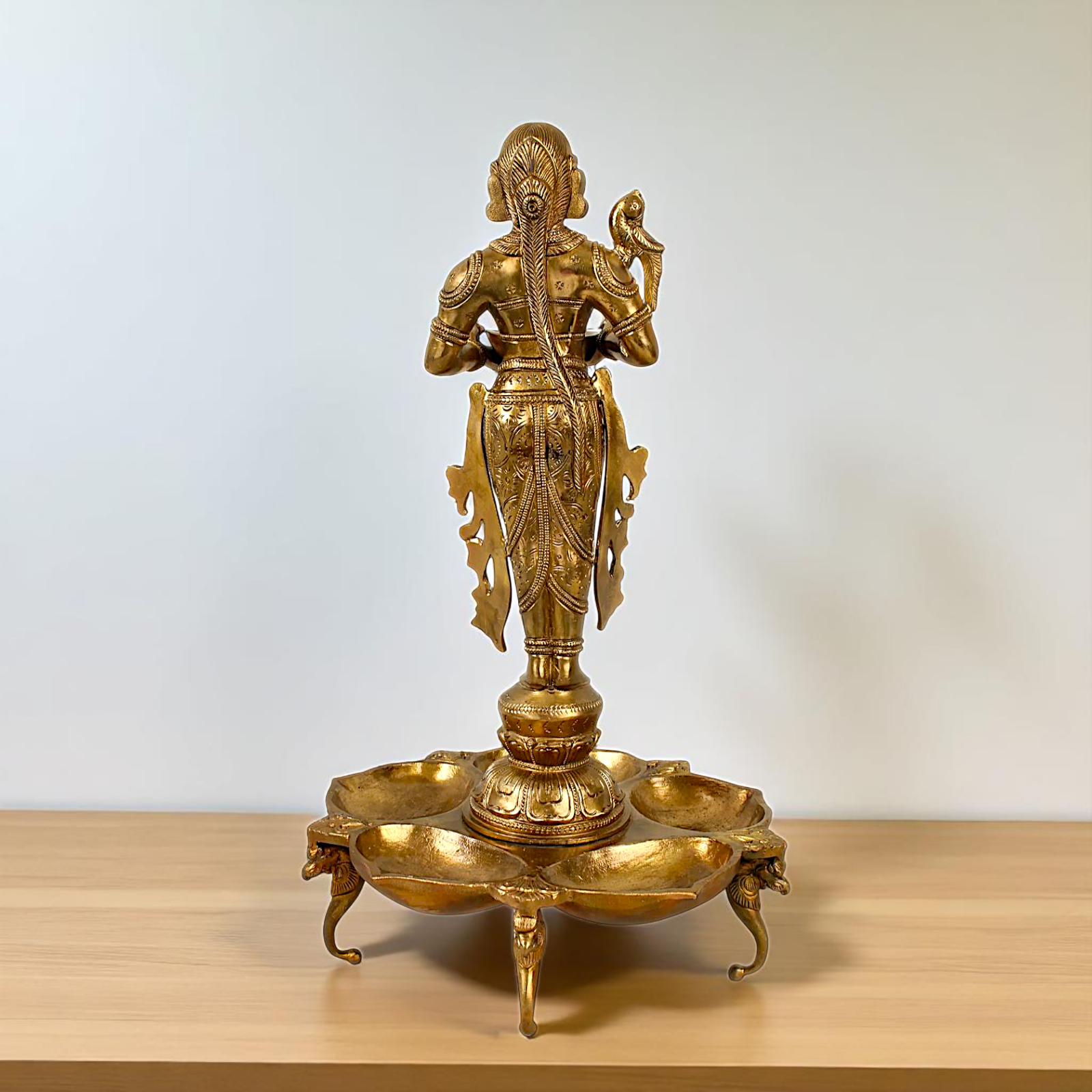 Big Deepa Lakshmi standing Pooja Bronze/Panchaloha idol - 17 Inches Nikuressence