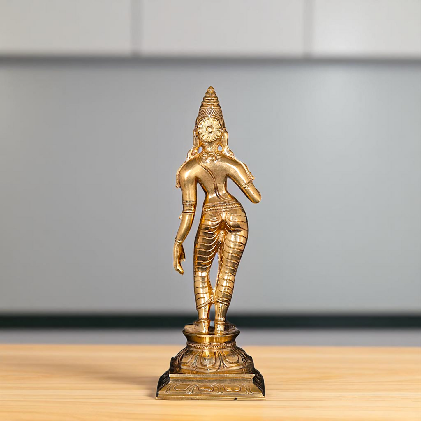 Goddess Parvati standing with Blessing Bronze/Panchaloha idol - 6 Inches Nikuressence