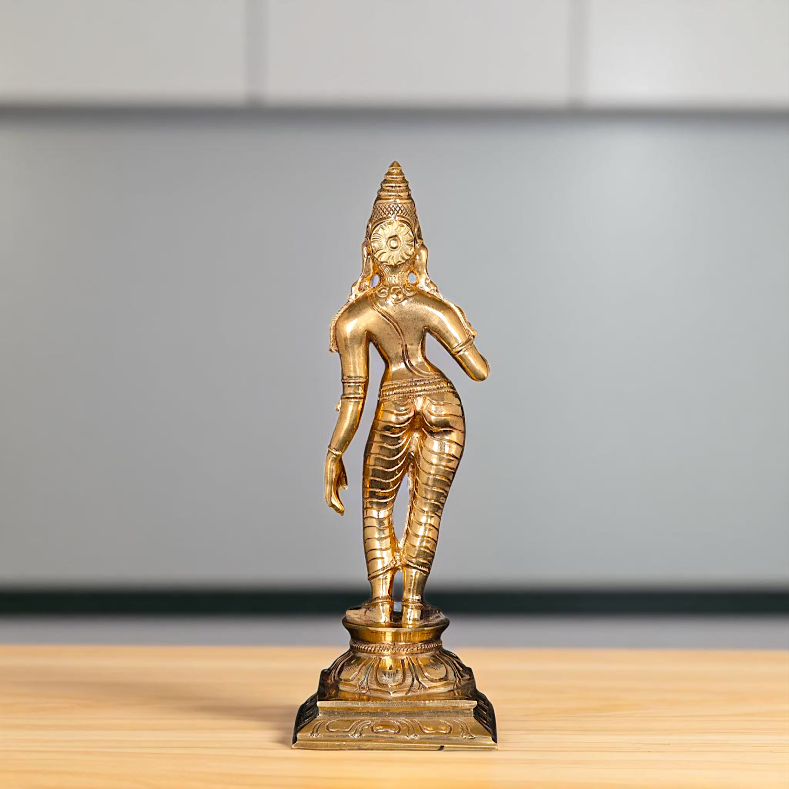 Goddess Parvati standing with Blessing Bronze/Panchaloha idol - 6 Inches Nikuressence