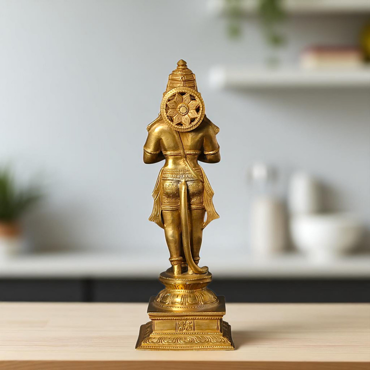 Lord Hanuman ji Standing with namaskar pose hold mace Gada Bronze/Panchaloha idol - 10 Inches Nikuressence