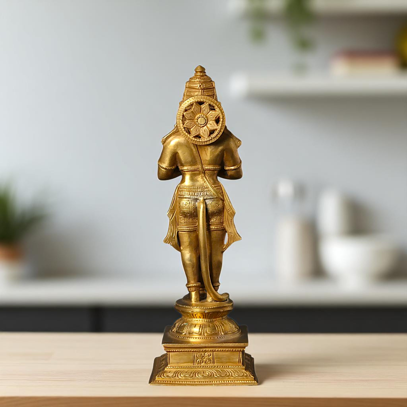 Lord Hanuman ji Standing with namaskar pose hold mace Gada Bronze/Panchaloha idol - 10 Inches Nikuressence