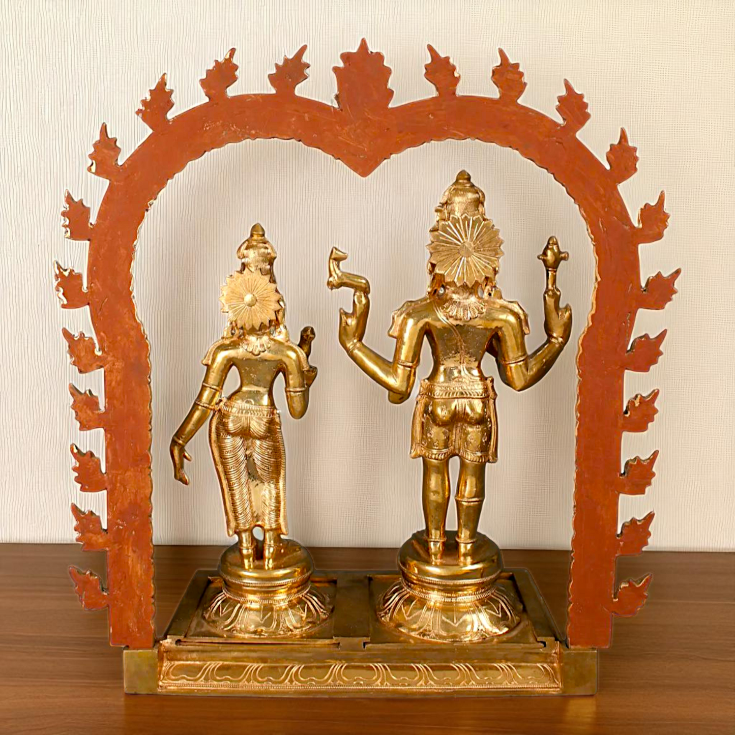 Shiva as pashupatinath with Parvati Standing with Blessing Bronze/Panchaloha idol - 25 inches Nikuressence