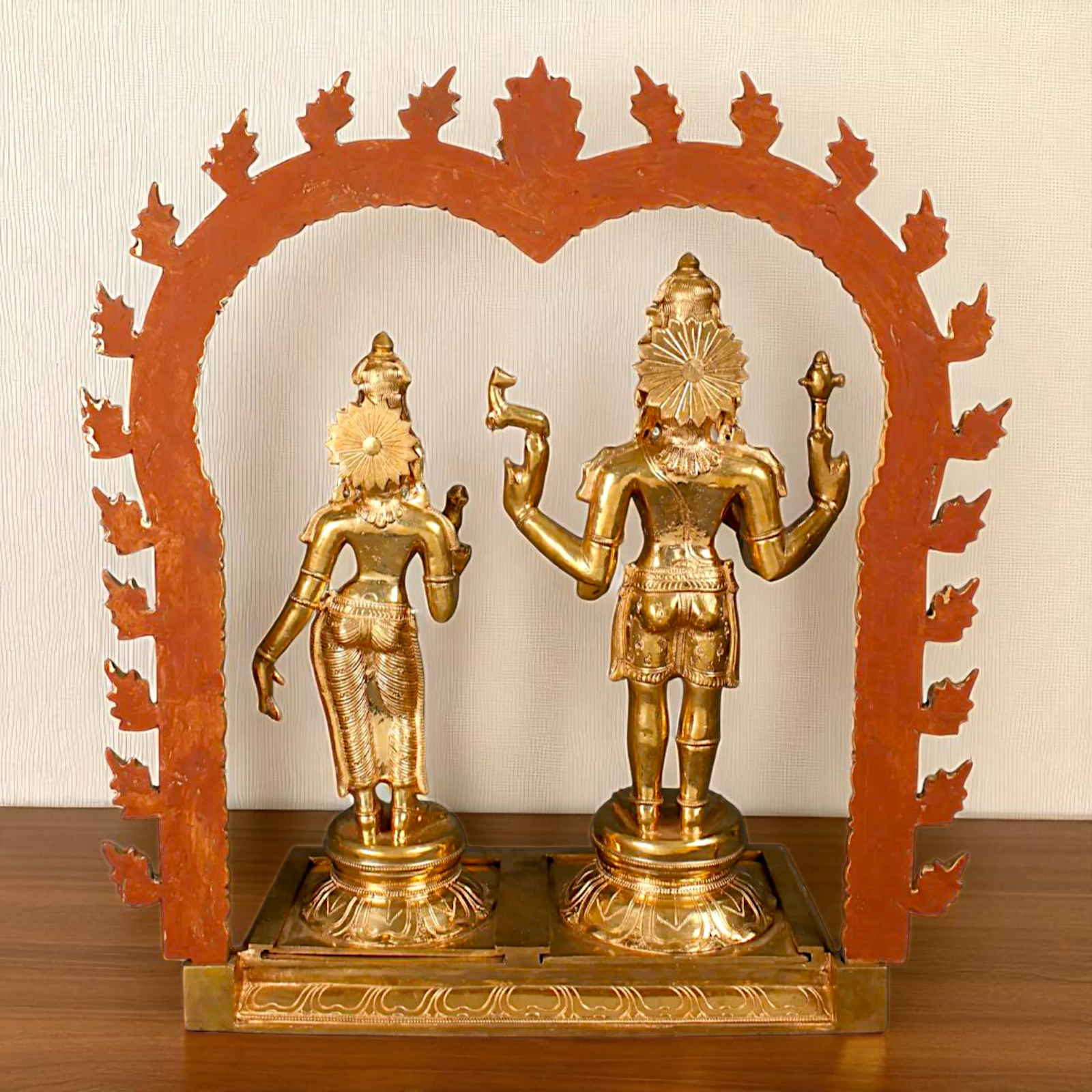 Shiva as pashupatinath with Parvati Standing with Blessing Bronze/Panchaloha idol - 25 inches Nikuressence
