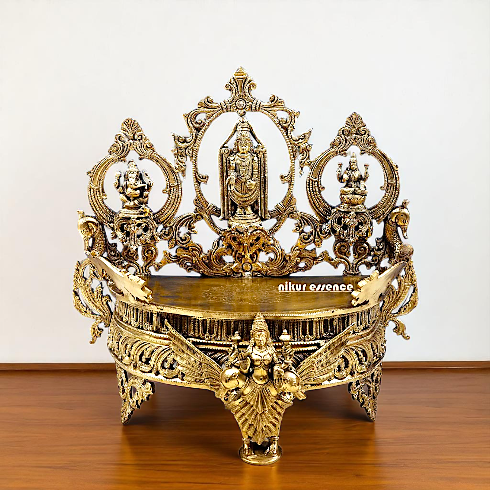 Bronze/Panchaloha Tirupati Balaji with Lakshmi Ganesh and Saraswati statue - 21 Inches Nikuressence