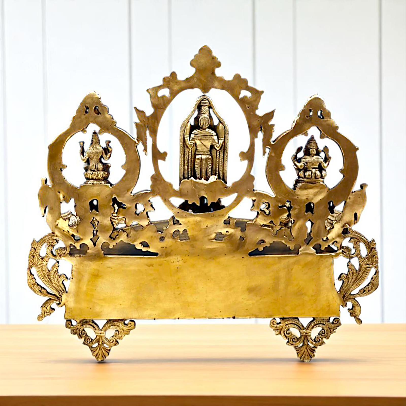 Bronze/Panchaloha Tirupati Balaji with Lakshmi Ganesh and Saraswati statue - 21 Inches Nikuressence