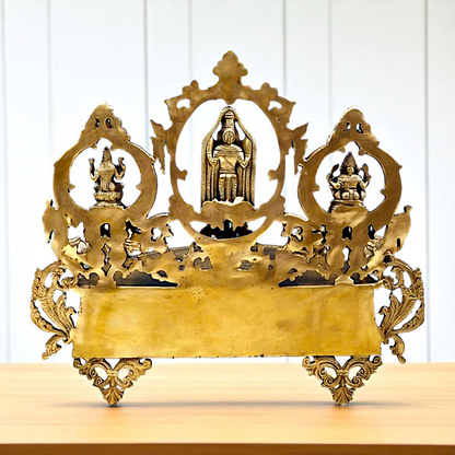 Bronze/Panchaloha Tirupati Balaji with Lakshmi Ganesh and Saraswati statue - 21 Inches Nikuressence