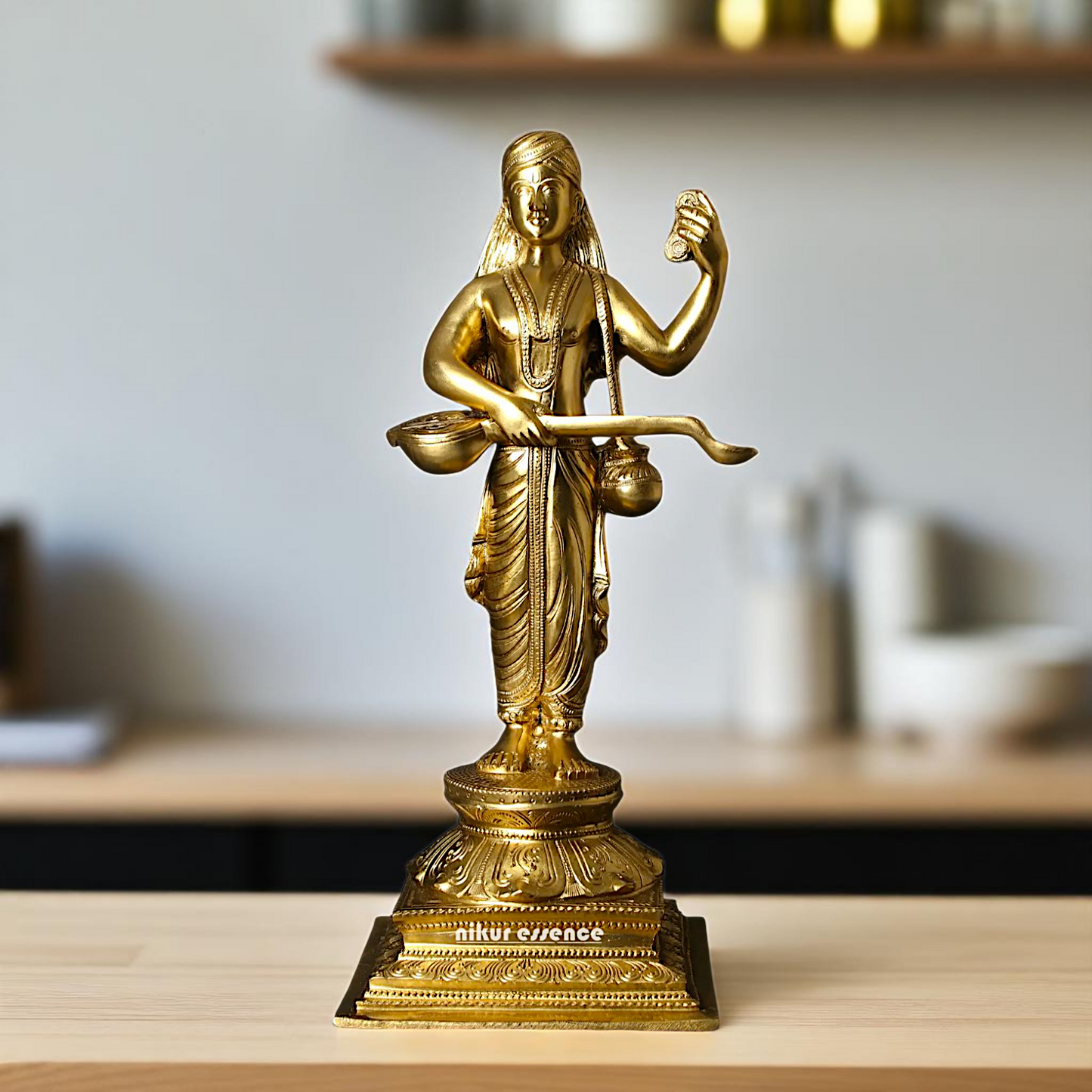 Lord Devarishi narada Standing Bronze/Panchaloha idol - 20 Inches Nikuressence