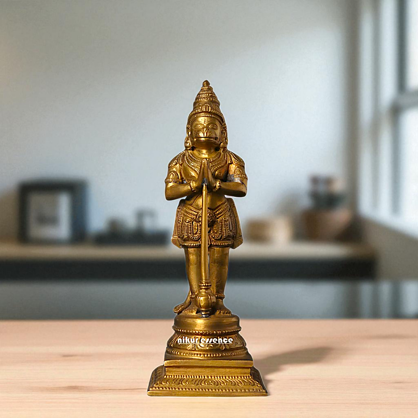 Hanuman ji Sankat Mochan Standing with hold mace Gada Bronze/Panchaloha idol - 7 Inches Nikuressence