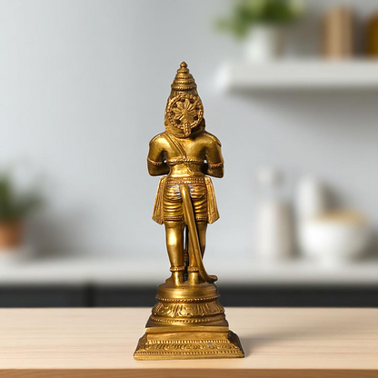 Hanuman ji Sankat Mochan Standing with hold mace Gada Bronze/Panchaloha idol - 7 Inches Nikuressence