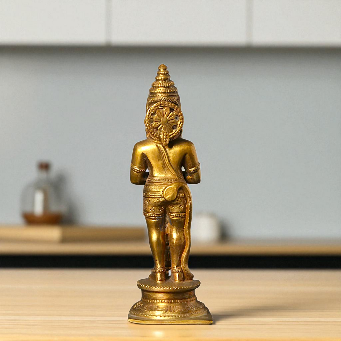 Lord Hanuman ji monkey God Standing namaskar pose with Gada Panchaloha idol - 6 Inches Nikuressence