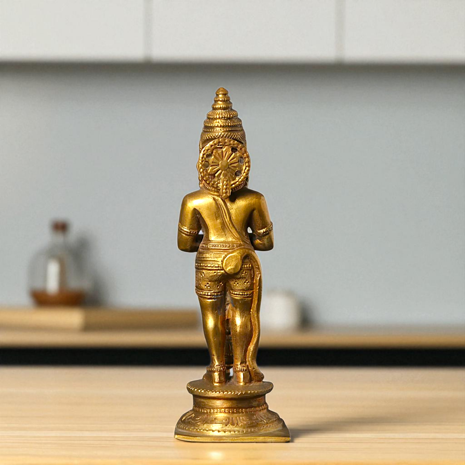 Lord Hanuman ji monkey God Standing namaskar pose with Gada Panchaloha idol - 6 Inches Nikuressence