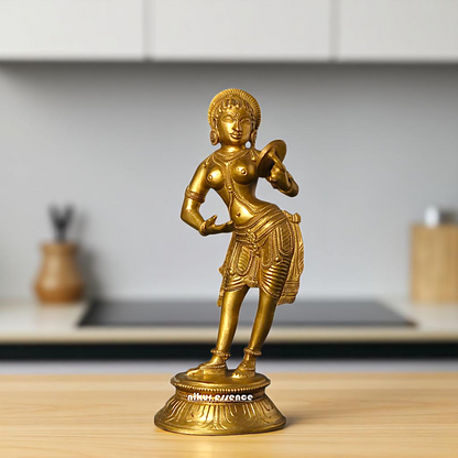 Mirror Lady Standing Bronze/Panchaloha idol - 6 Inches Nikuressence