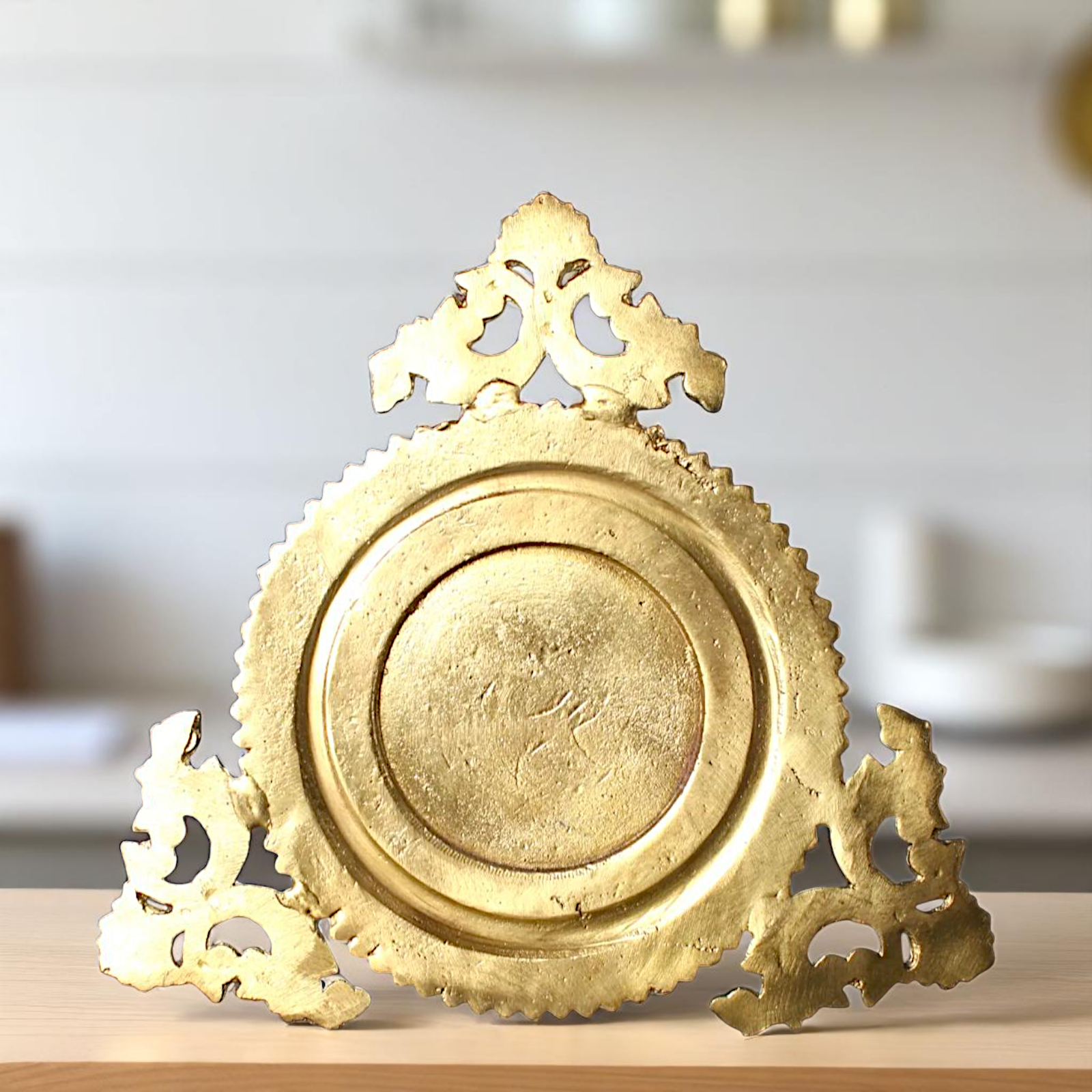 Lord Ganesha Head with Diya wall hanging Bronze/Panchaloha idol - 1 Feet Nikuressence