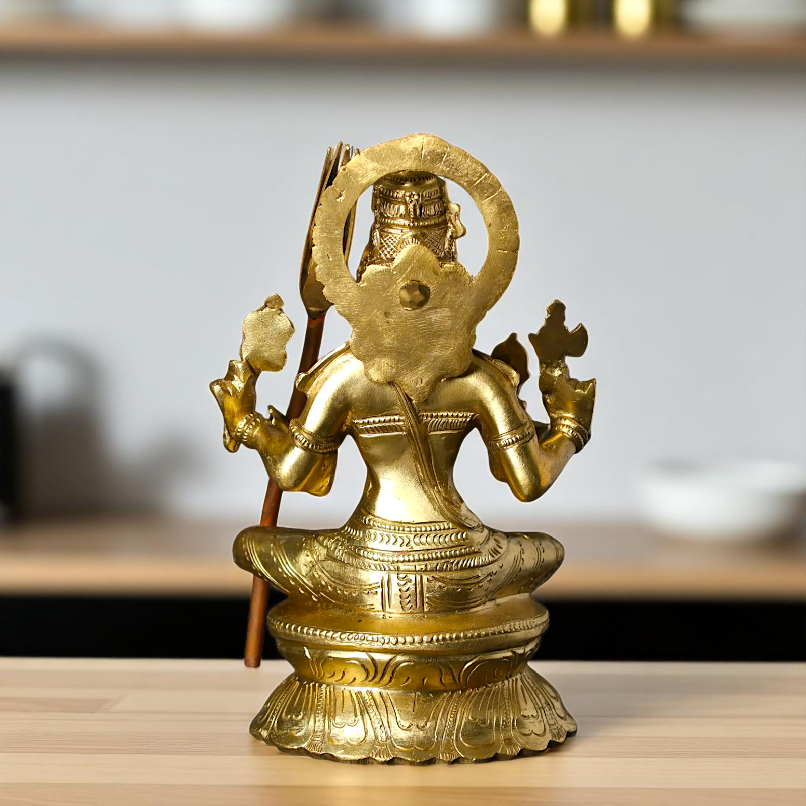 Bronze/Panchaloha Raja Rajeshwari Seated with Blessing statue - 7 Inches Nikuressence